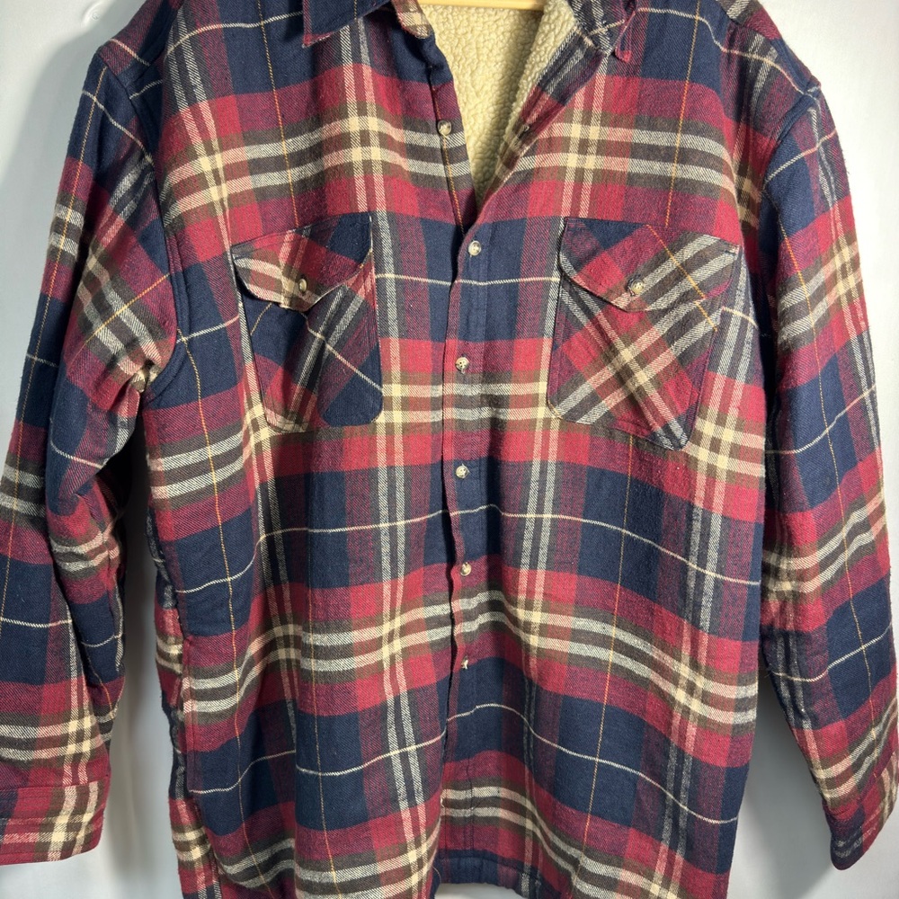 Wrangler Expedition Plaid Shirt Jacket in Red and Blue XXL